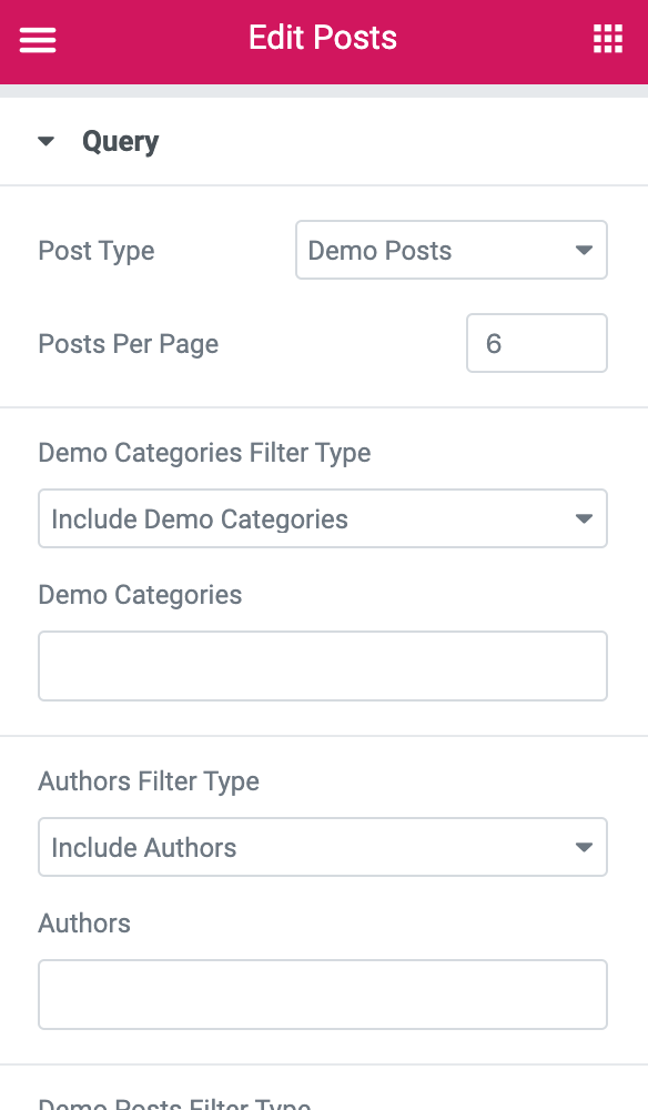 Elementor Post Widget: Custom Query
