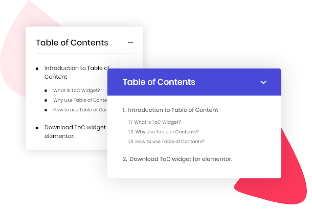 toc for elementor